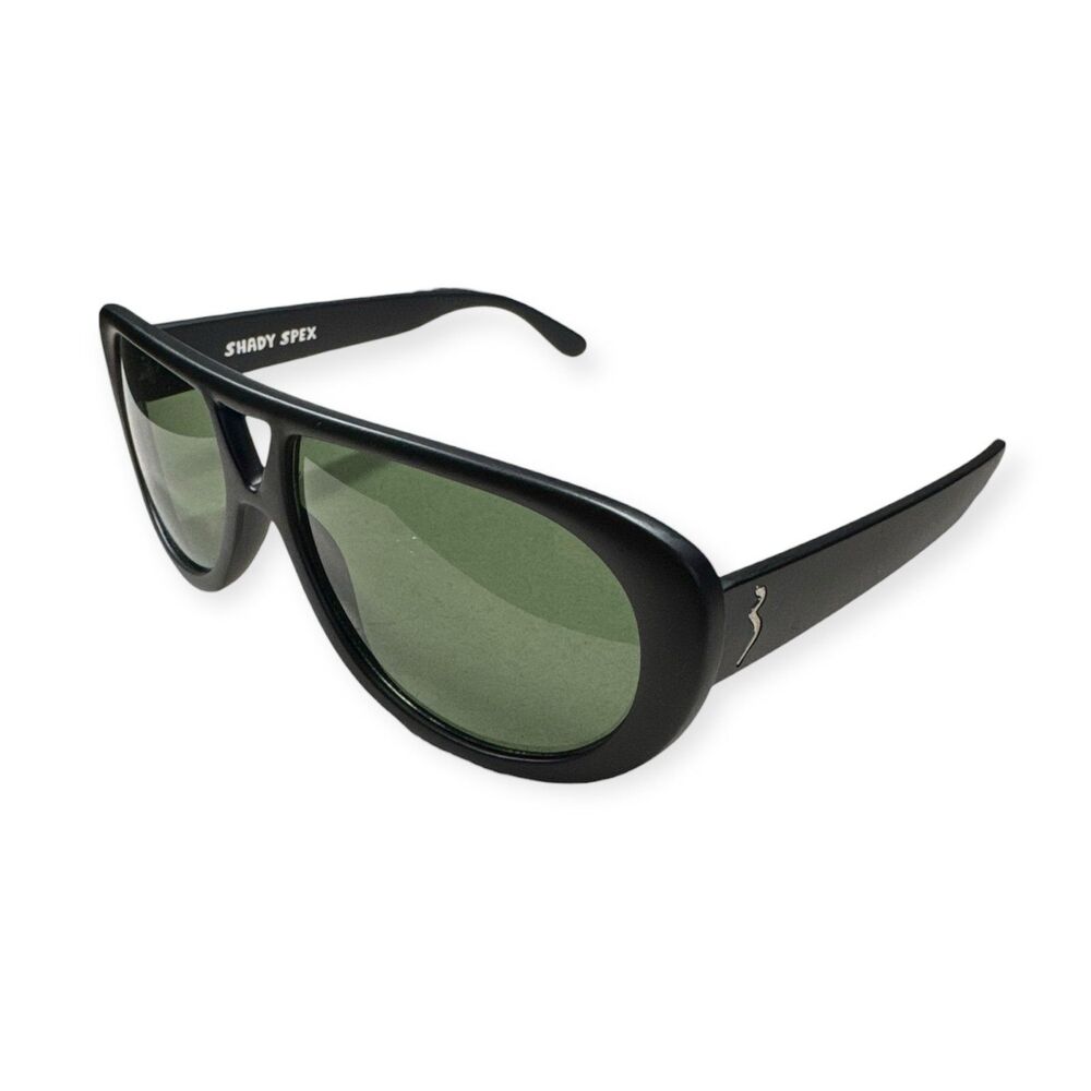 Shady Spex Pilot Black Sunglasses Gray Lenses Oversized Shades